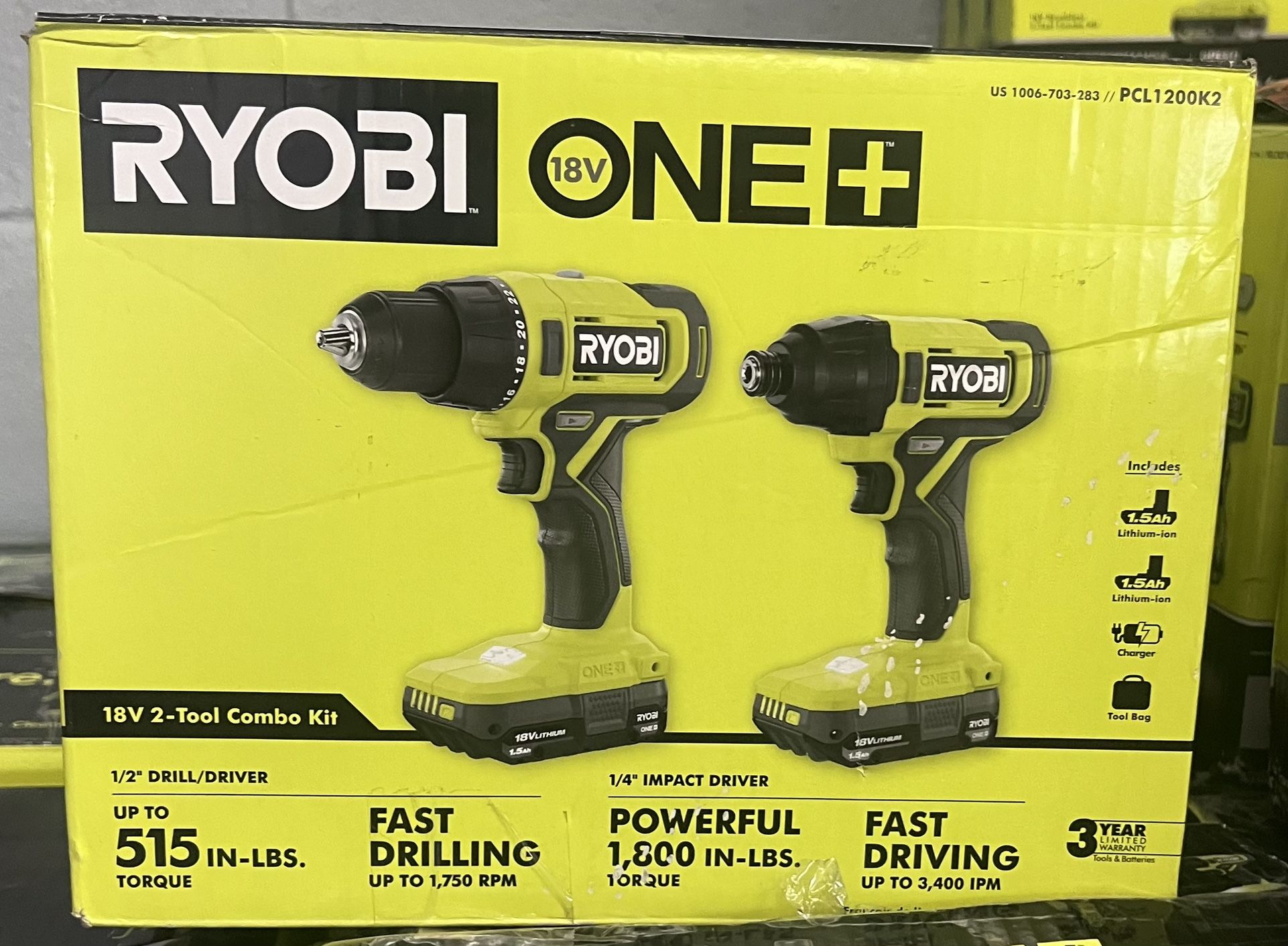 Ryobi 18v drill 1/4 impact driver 2-tool combo set Your Price $100