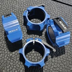 ROGUE AD0126-2-Blue: Aluminum Barbell Lock Collars Cerakote Blue Made in USA

Buyer will receive four collars. Made in USA. Slightly used with no issu