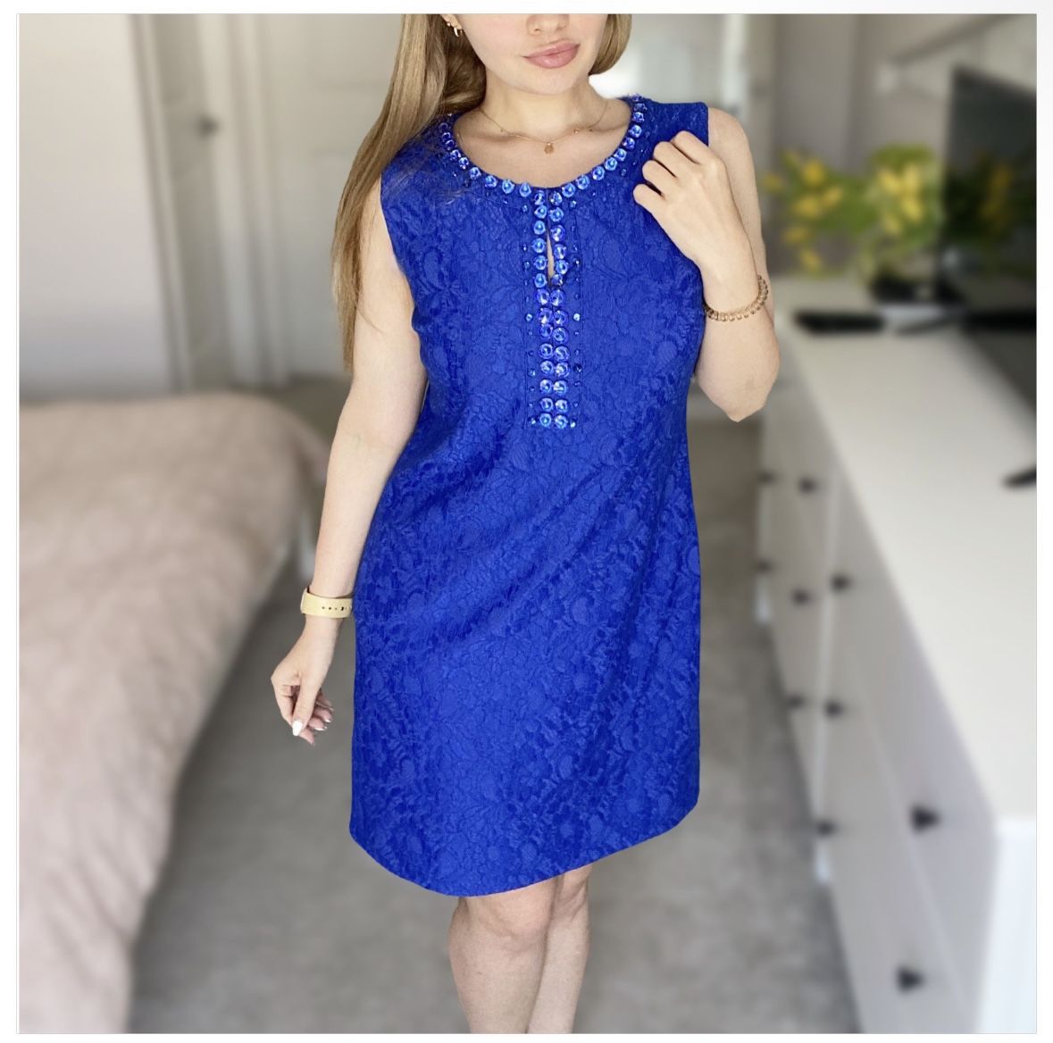 Love Republic Cocktail Party Ladies' Blue Slim Fit Lace Dress S Size