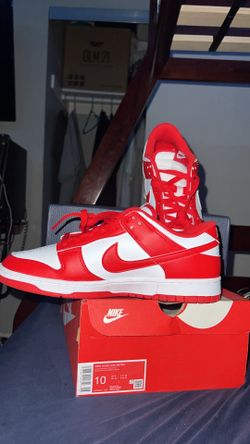 university red and white Nike dunks (10) US