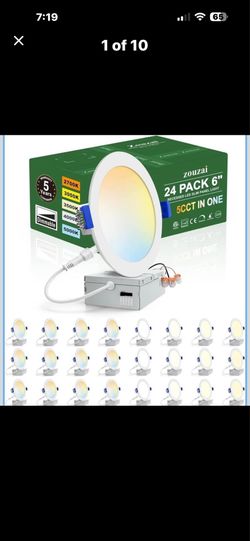 Zouzai 24 Pack 6" Recessed LED Slim Panel Light