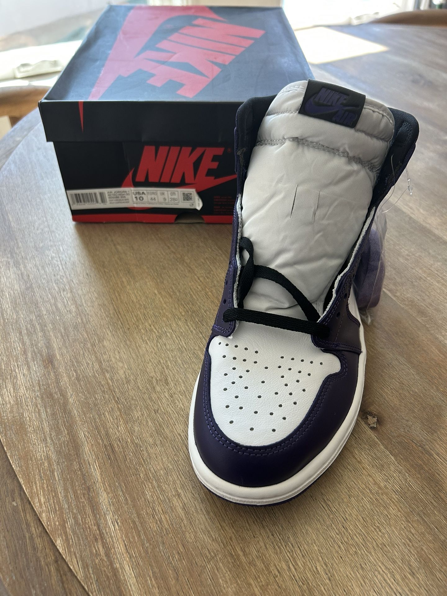 JORDAN 1 COURT PURPLE SIZE 10