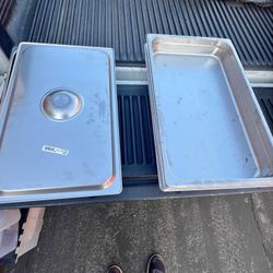 Chaffing Dishes Dishes Set of 4 large 3 small & Aluminum Dishes