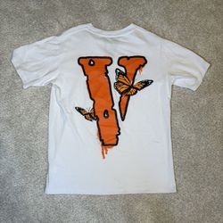 Juice Wrld x Vlone white and orange butterfly t-shirt - Size Medium