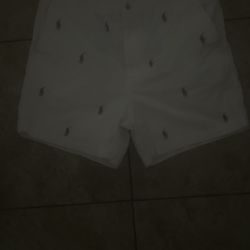 White stretch classic fit Polo shorts