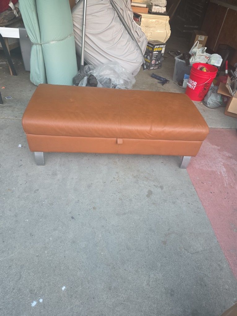 Leather Ottoman