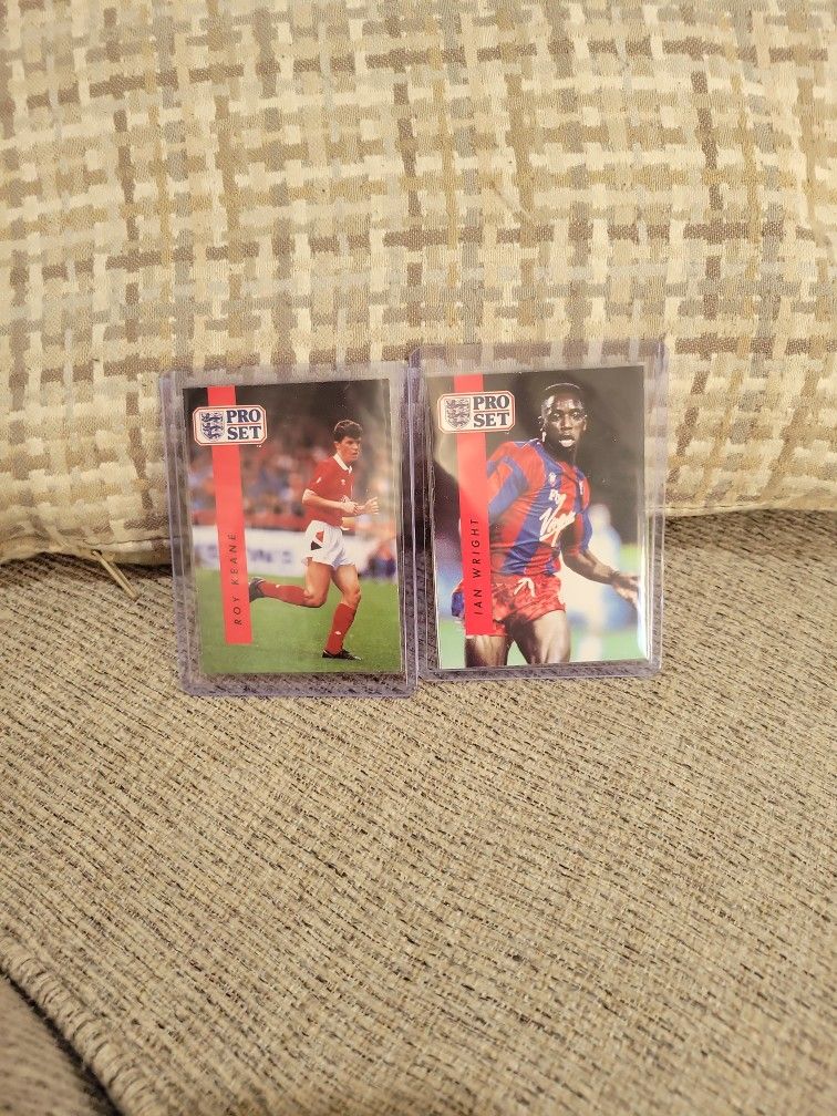 1990-91 Soccer Rookie Pro Set Card IAN WRIGHT/ ROY KEANE/ Taking Offers