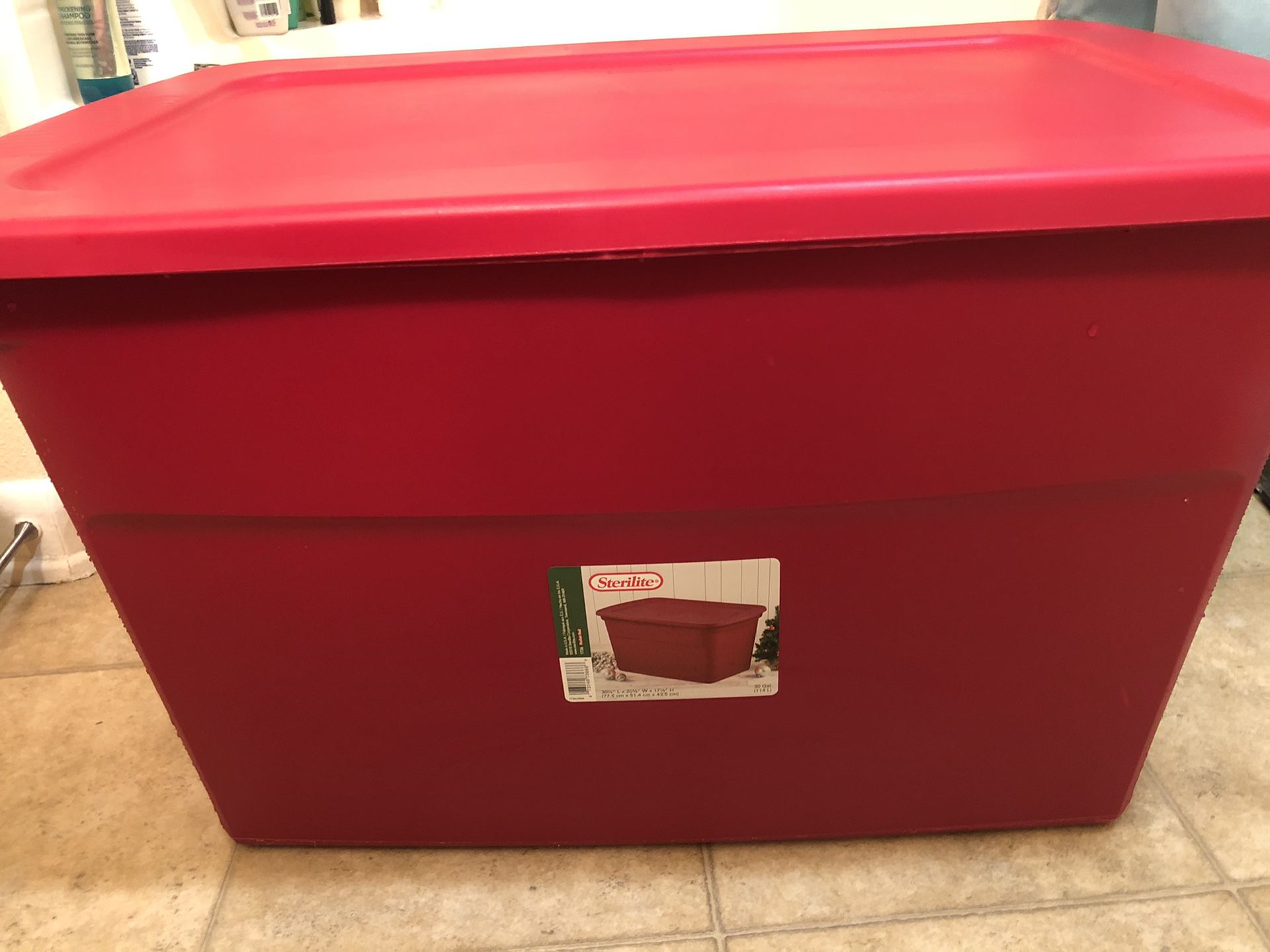 Red Sterilite Storage Container 30 gallons