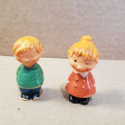 1960s Pair Of Toy Little People Figures 