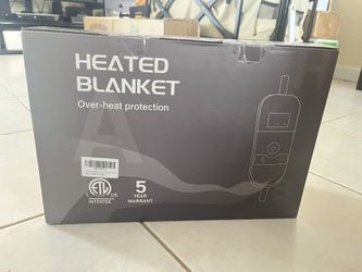 Heated Electric Blanket Queen Size - 84" x 90" Heating Blanket with Dual Control, 10 Heating Levels & 8 Hours Auto Off, Soft