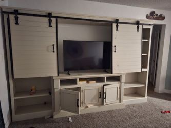 Farmhouse Entertainment Center with Barn Doors