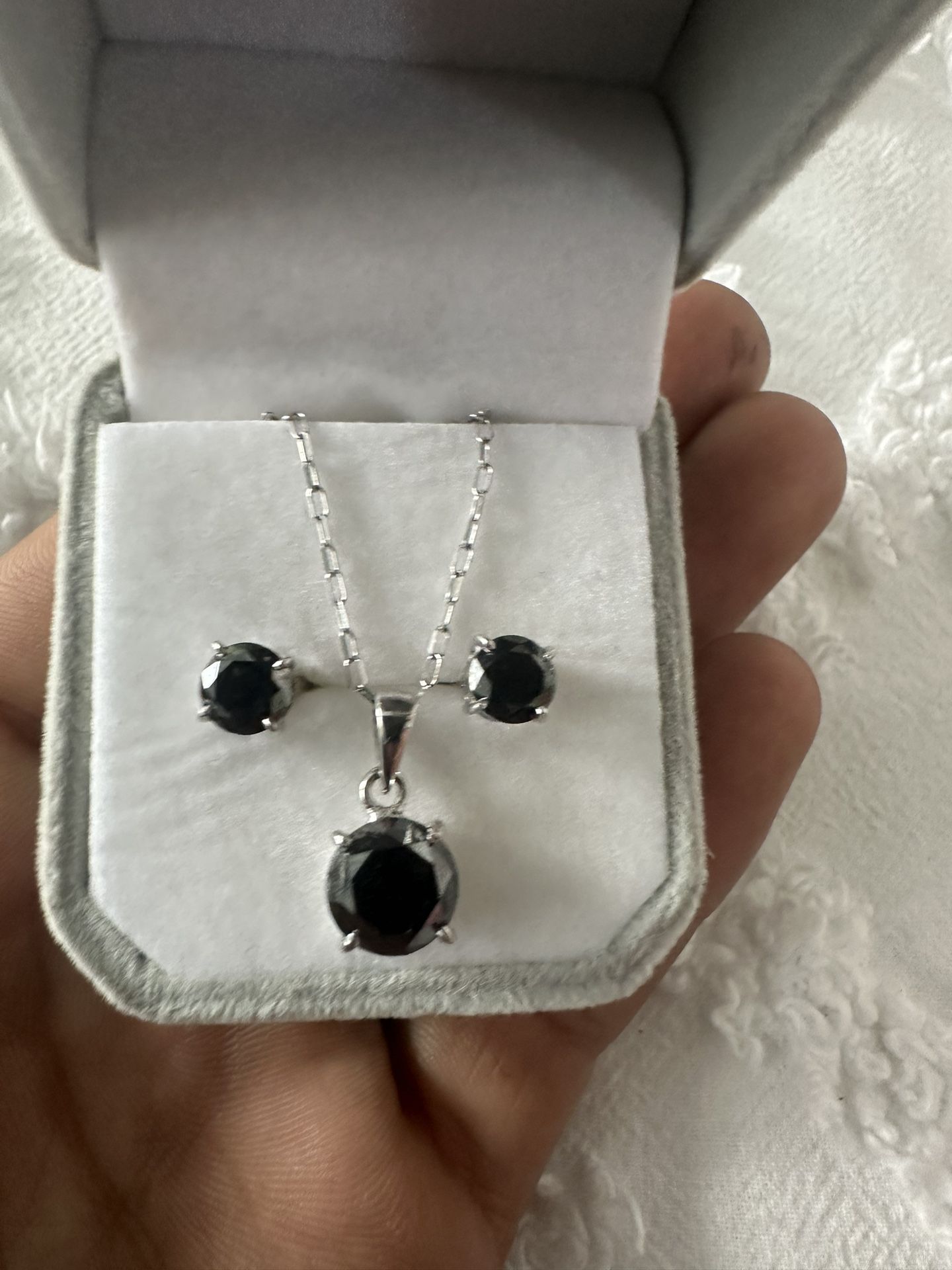 Black Diamond With 14k White Gold 