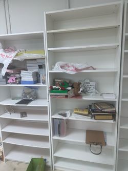 9 White book shelves