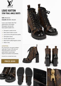 Authentic Louis Vuitton Star Trail Ankle Boots - Monogram - Sz 36