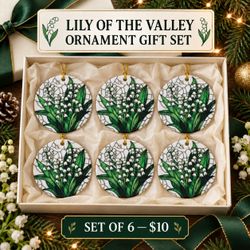 Lily of the Valley Ornament Gift Set of 6