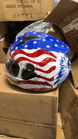 Full-Face Motorcycle Helmet American Flag