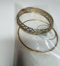Bulk 2 Gold/Silver Tone Stackable Bangle Bracelets Cute Fashion Accessories