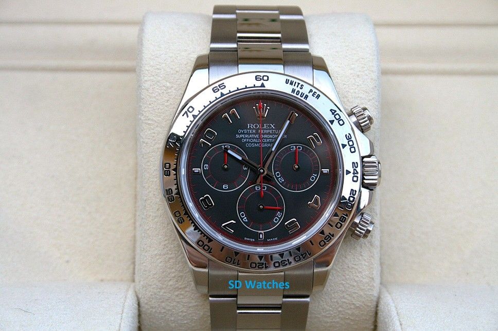 ROLEX 116509 DAYTONA COSMOGRAPH WATCH 18K BLACK RACING DIAL - T3198