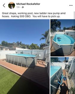 Excellent Condition 19’ X 8 Pool With Accessories