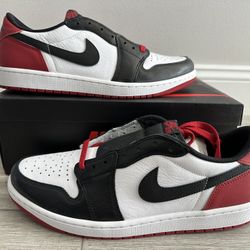 Air Jordan 1 Retro Low OG Black Toe CZ0790-106 White Black Varsity Red Size 12 Shoes NEW w/ Box
