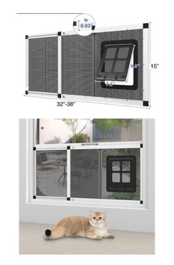 Pet Window Screen With Door