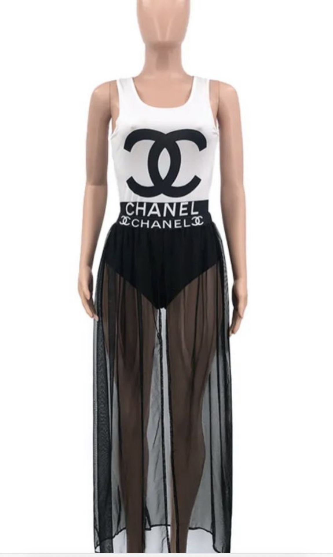 Designer One Piece Swimsuit & Matching Skirt