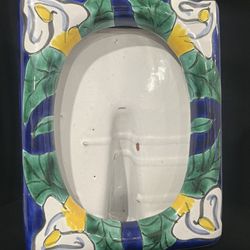Glazed Mexican Pottery Picture Frame 