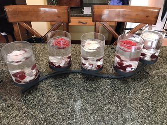 2 sets of these glass votives Candle Holders