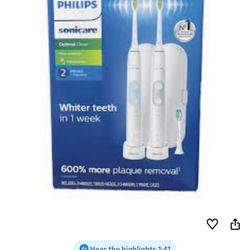 Philips Sonicare Optimal Clean Rechargeable Electric Toothbrush, 2-pack