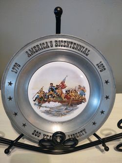 Vintage 200 Years Of Liberty Pewter Plate