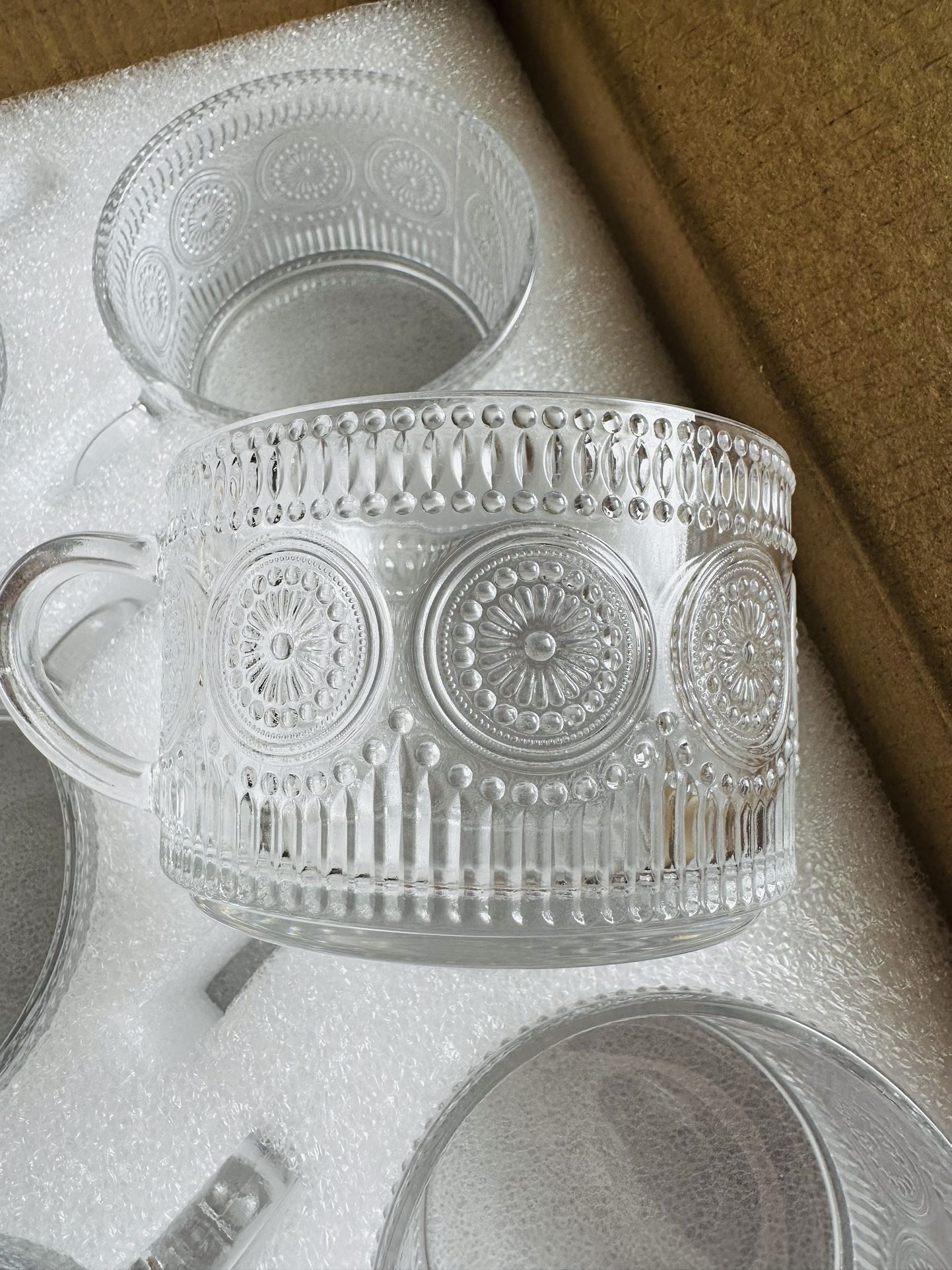 Vintage Aesthetic Embossed Coffee Mugs -14oz (in Box)