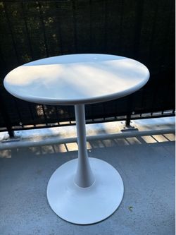 White Tulip Pedestal Side Table- 30” Height x 23” Diameter