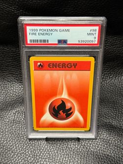 FIRE ENERGY 98/102 WOTC 1999 BASE SET UNLIMITED PSA9