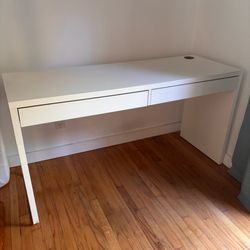 IKEA white MICKE desk longer