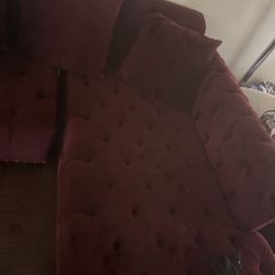 Burgundy sectional couch