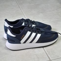 Adidas Navy and White Sneakers