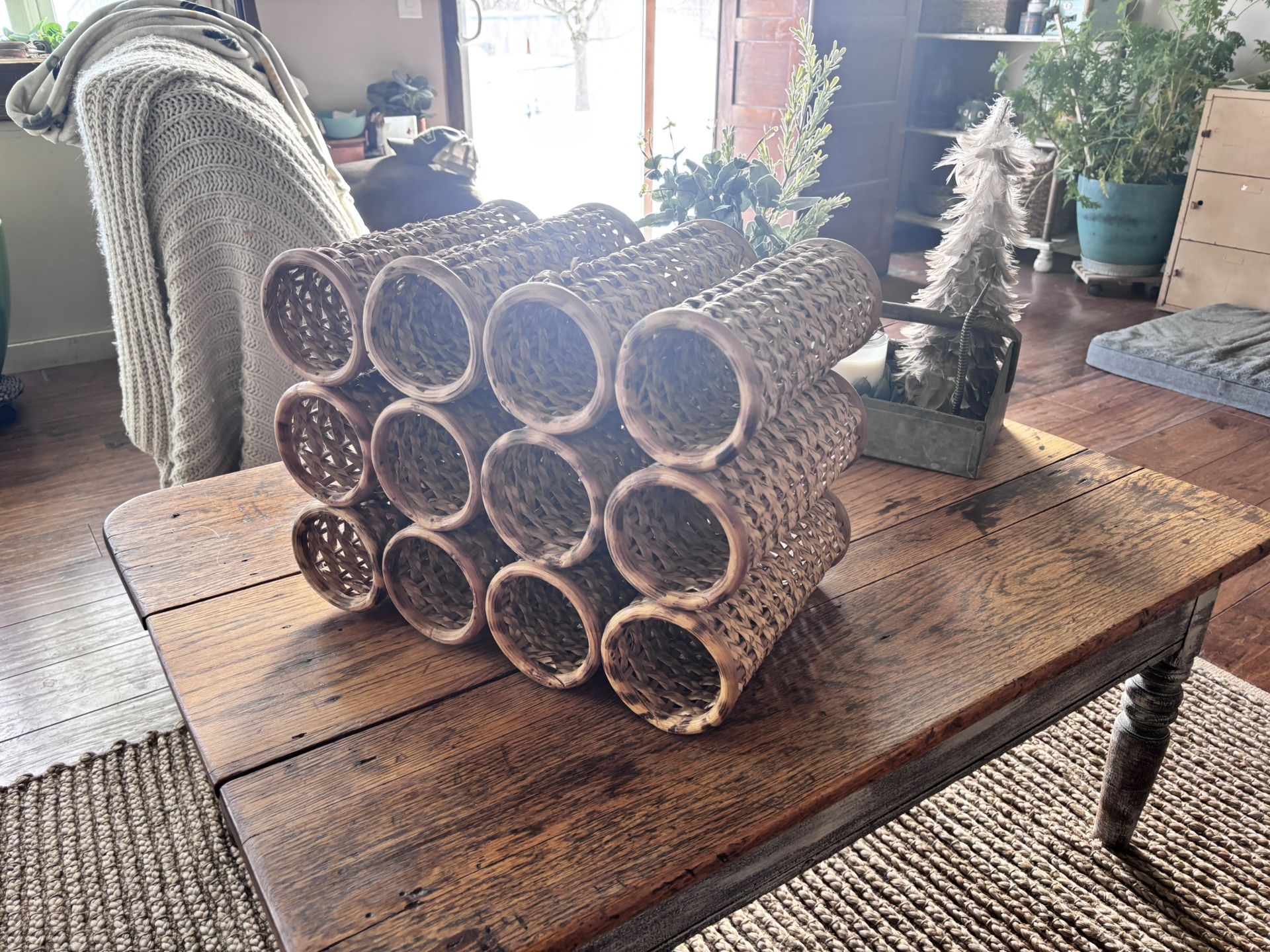12 Bottle Wicker Wine Holder