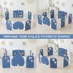 Large 18 Panels Playpen with Door for Baby Kid Toddler New Condition in Box