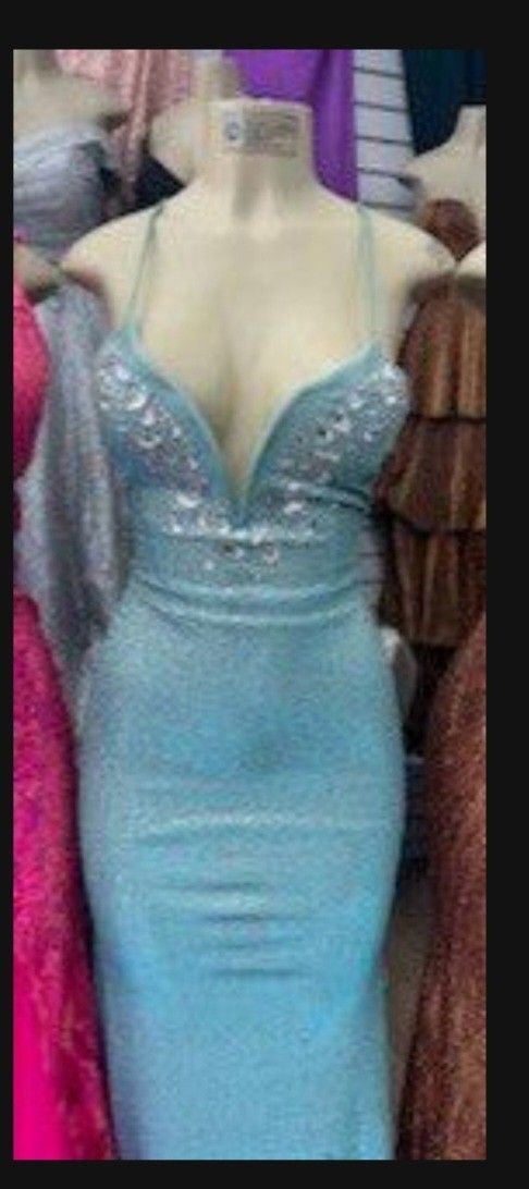 $190! New"Prom Dress, Blue/Green -(size S).