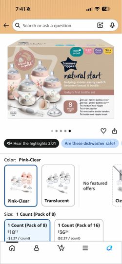 Tommee Tippee 8pc bottle set