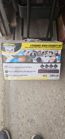 Night Owl 4-Channel Video Security Kit LTE-44500..2x microwave,  vacuum,mirror, solar light, Dog Leash.....