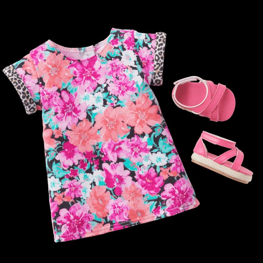 American Girl Doll Show Your Sweet Side Outfit for 18-inch Dolls Dress Toy Sandal Play