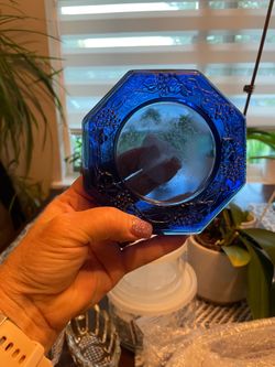 Cobalt blue candle holder