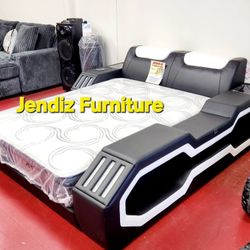 Modern Luxury Bedroom Furniture Beds With Bluetooth Speaker Mattress Also Available 