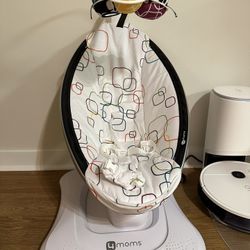 4moms MamaRoo4 Multi-Motion Baby Swing + Safety Strap Fastener, Bluetooth Baby Swing with 5 Unique Motion