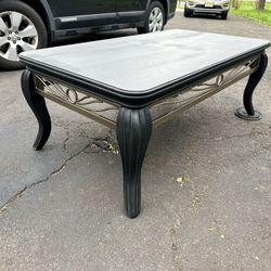 Black Solid Wood Coffee Table