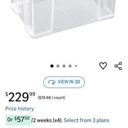 Storage Box,  Pack 3 ,90QT/85L Stackable Latch Box Durable Multi-Purpose Locking Bin with Lid and Black Clips for Bedding, Toys, Shoes and Clothes
