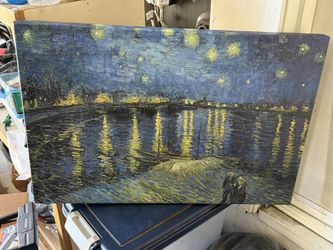 Palace Learning Starry Night Over The Rhone by Vincent Van Gogh - LAMINATED Fine Art Poster - Wall Art Painting Print - 18" x 24"