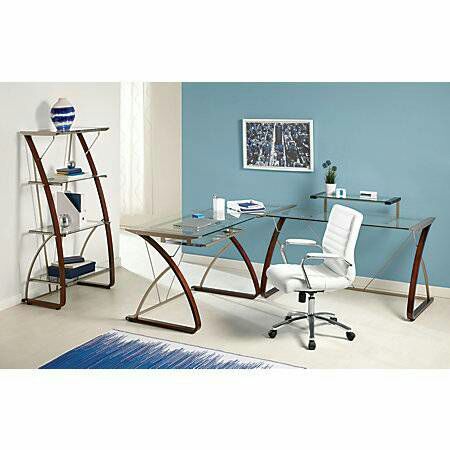 Realspace Merido Glass Computer Desk