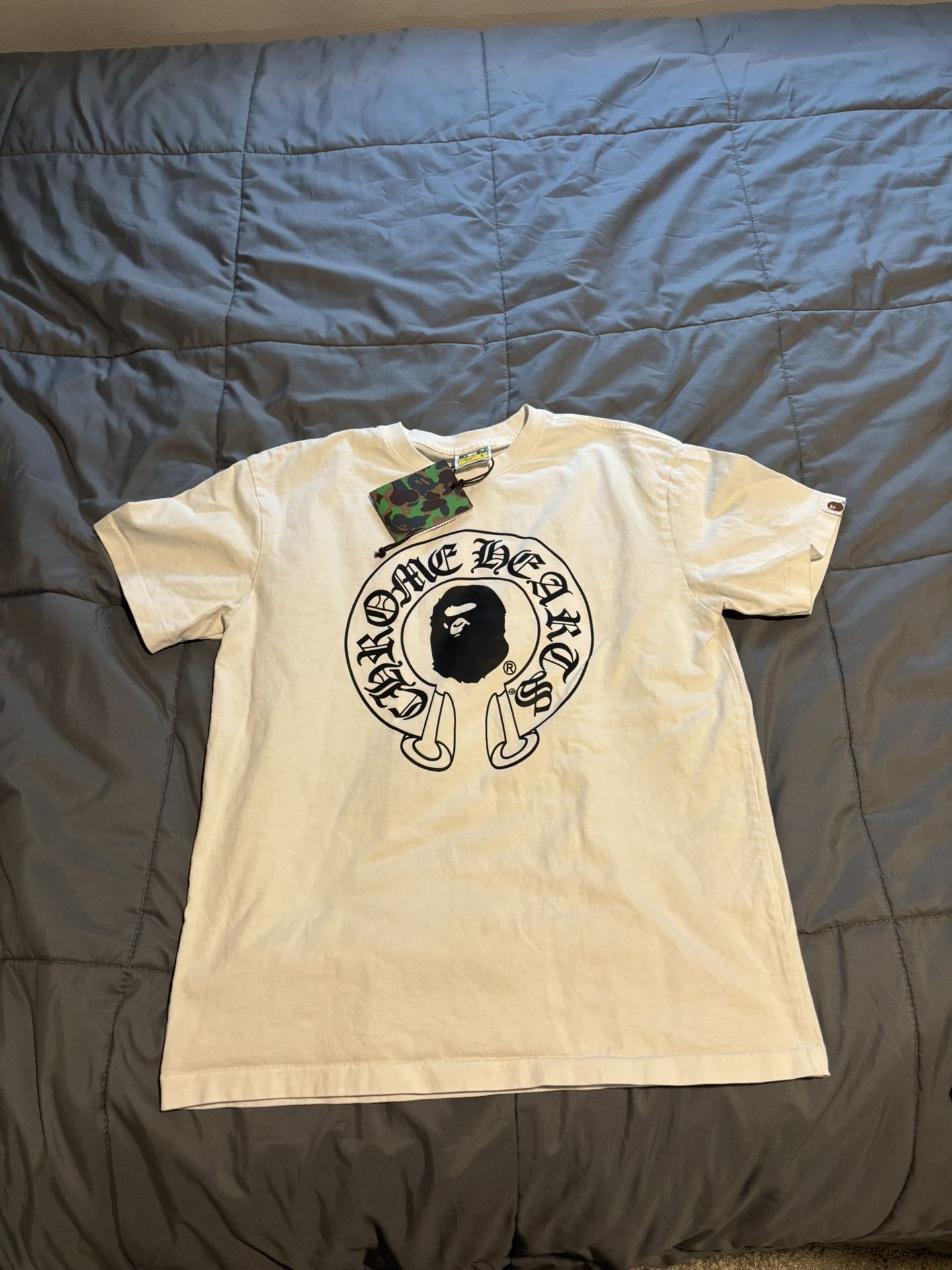 Bape X Chrome Hearts White Tee Size L